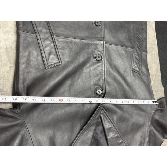 NWT Zara x Steven Meisel Black Real Leather Oversized Trench Coat Small - Picture 14 of 16